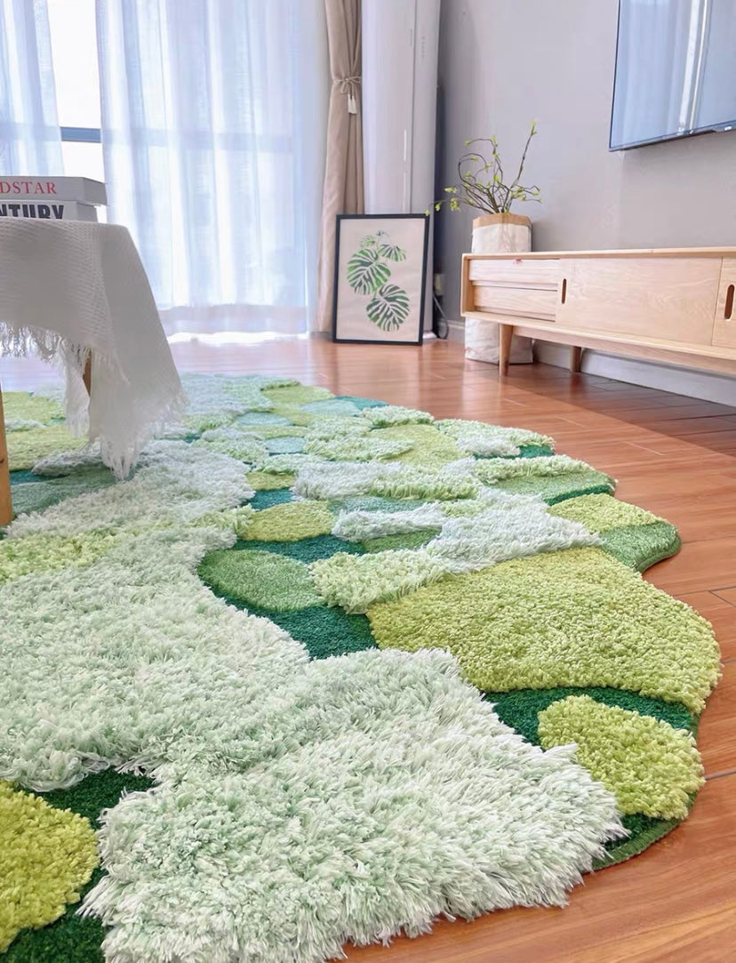 Green Soft Moss Rug
