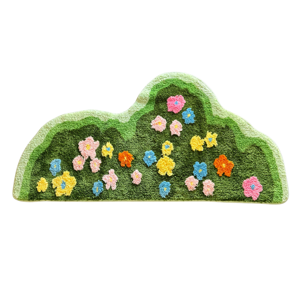 Washable Area Garden Flower Rug Non Slip Rug
