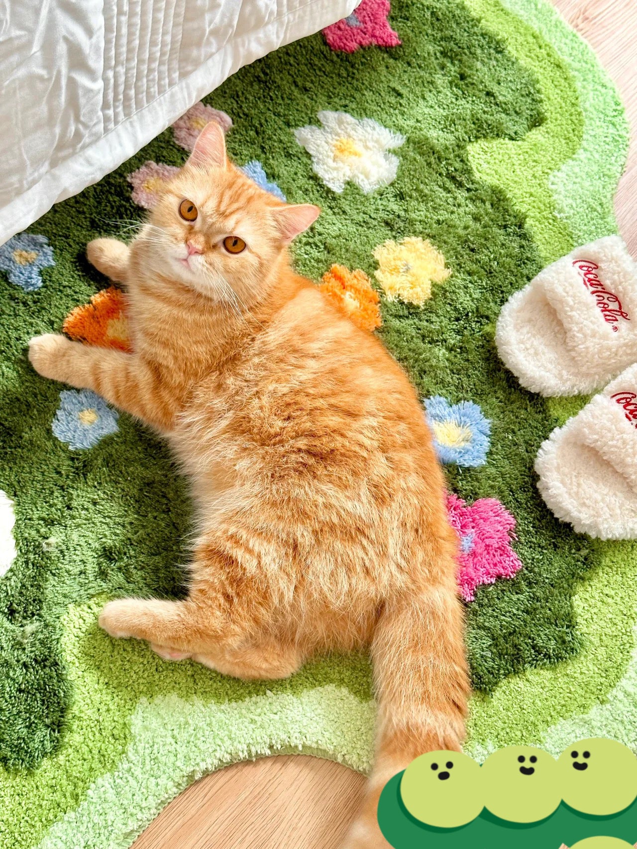 Washable Area Garden Flower Rug Non Slip Rug