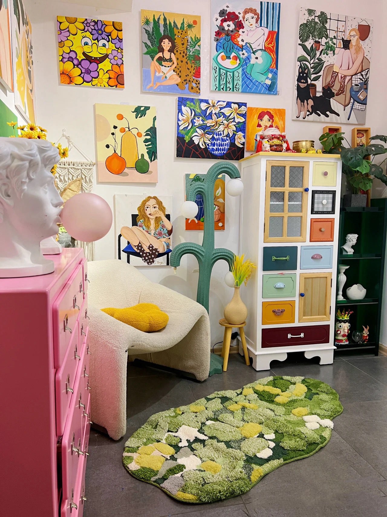 Modern Floral Washable Rug