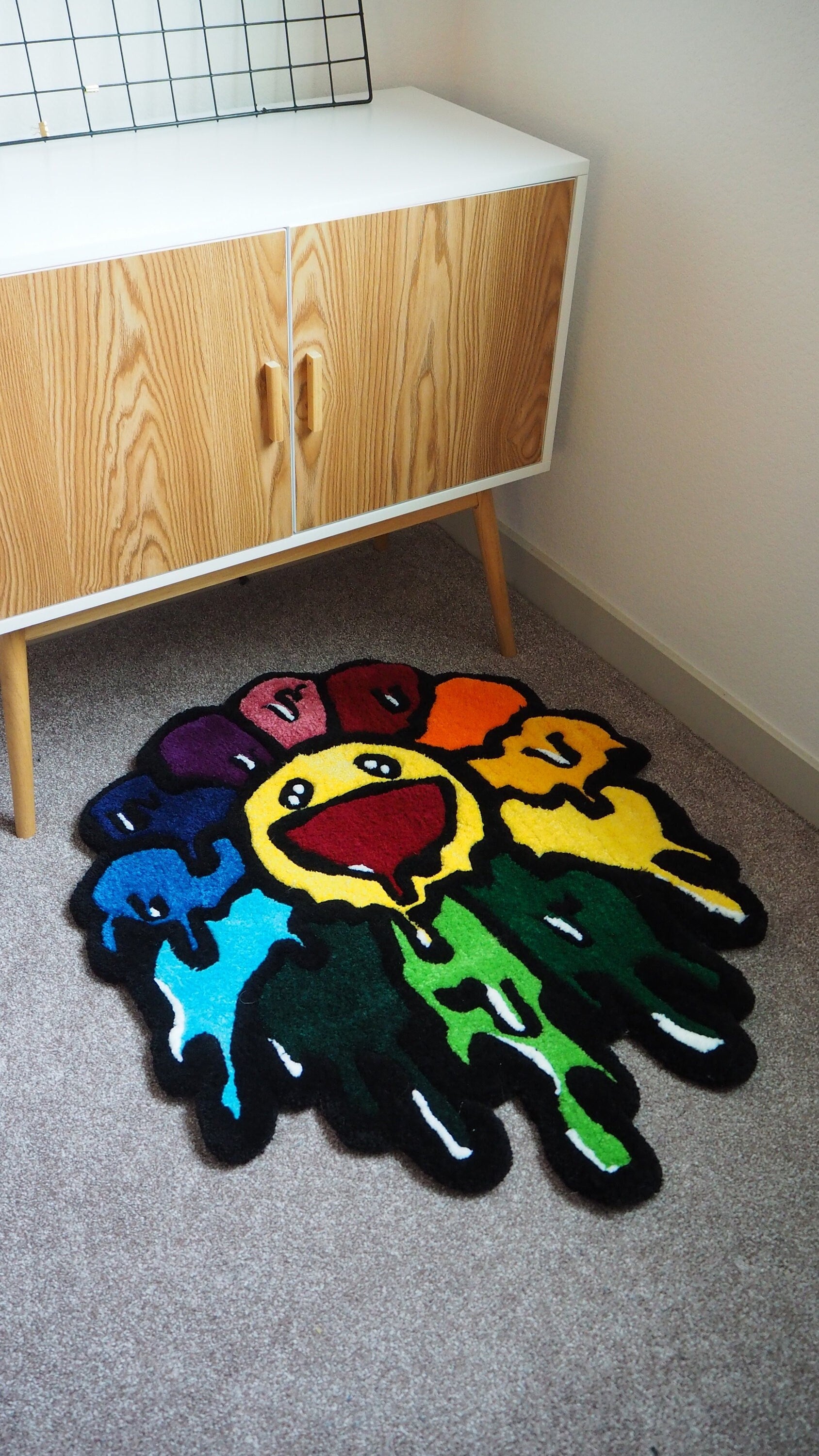 Melting Smiley Face Rug
