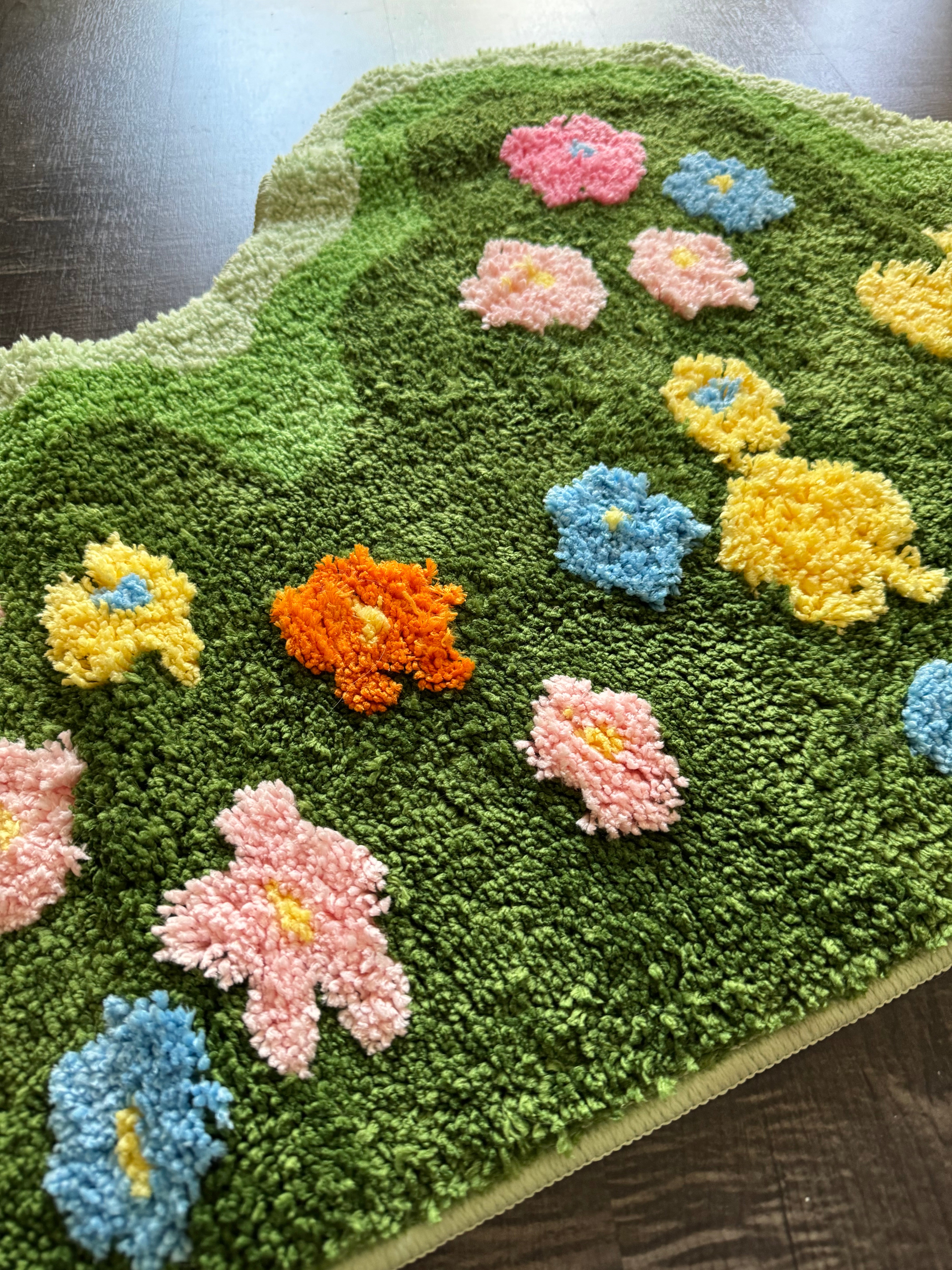 Washable Area Garden Flower Rug Non Slip Rug